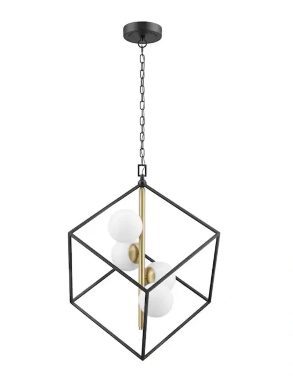 (NEW) Modern Black and Gold Geometric Pendant Light - Brand